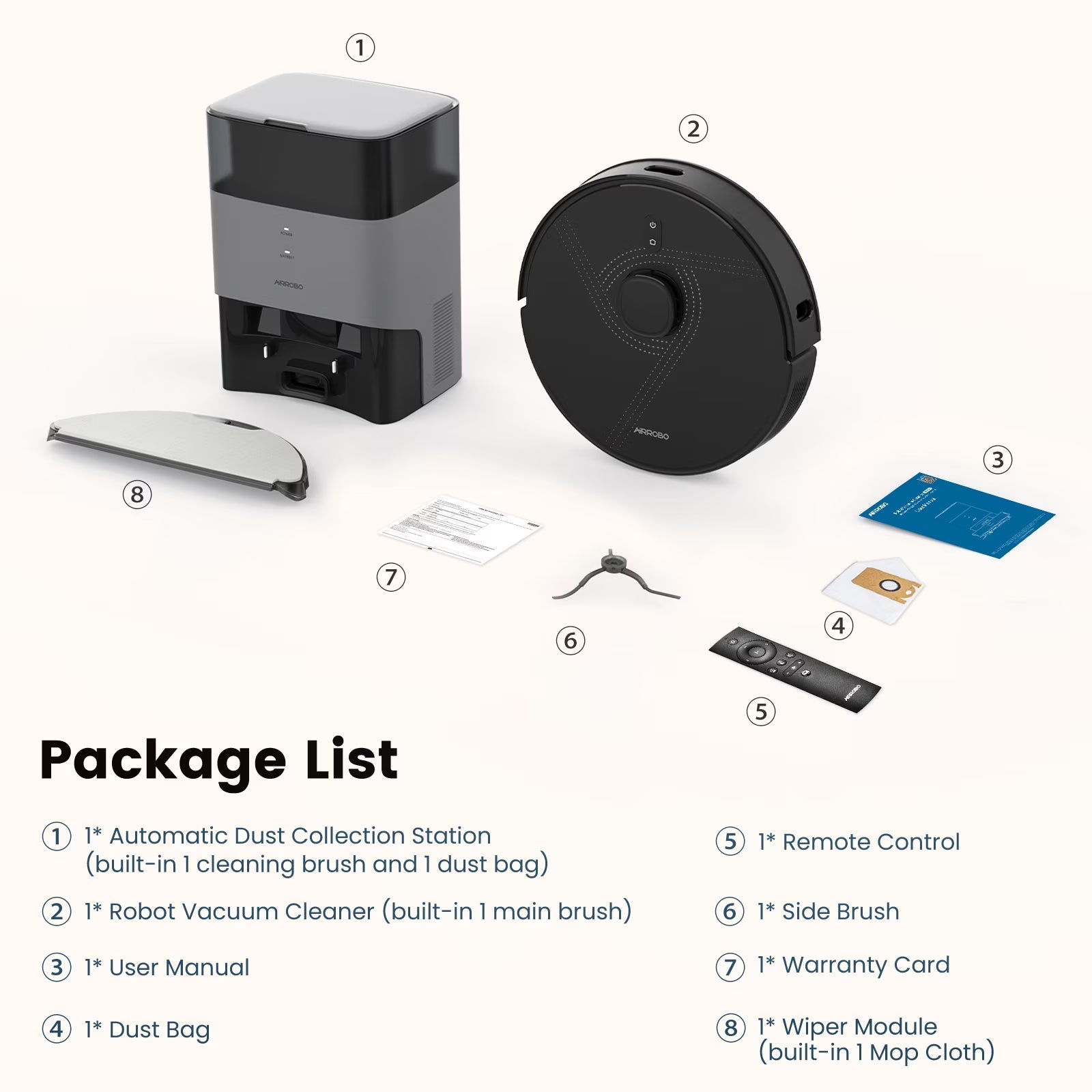 L40+ Robot Vacuum Cleaner and Mop Combo - 75-Day Self-Empty Bin, 180 Min Runtime, App and Voice Control