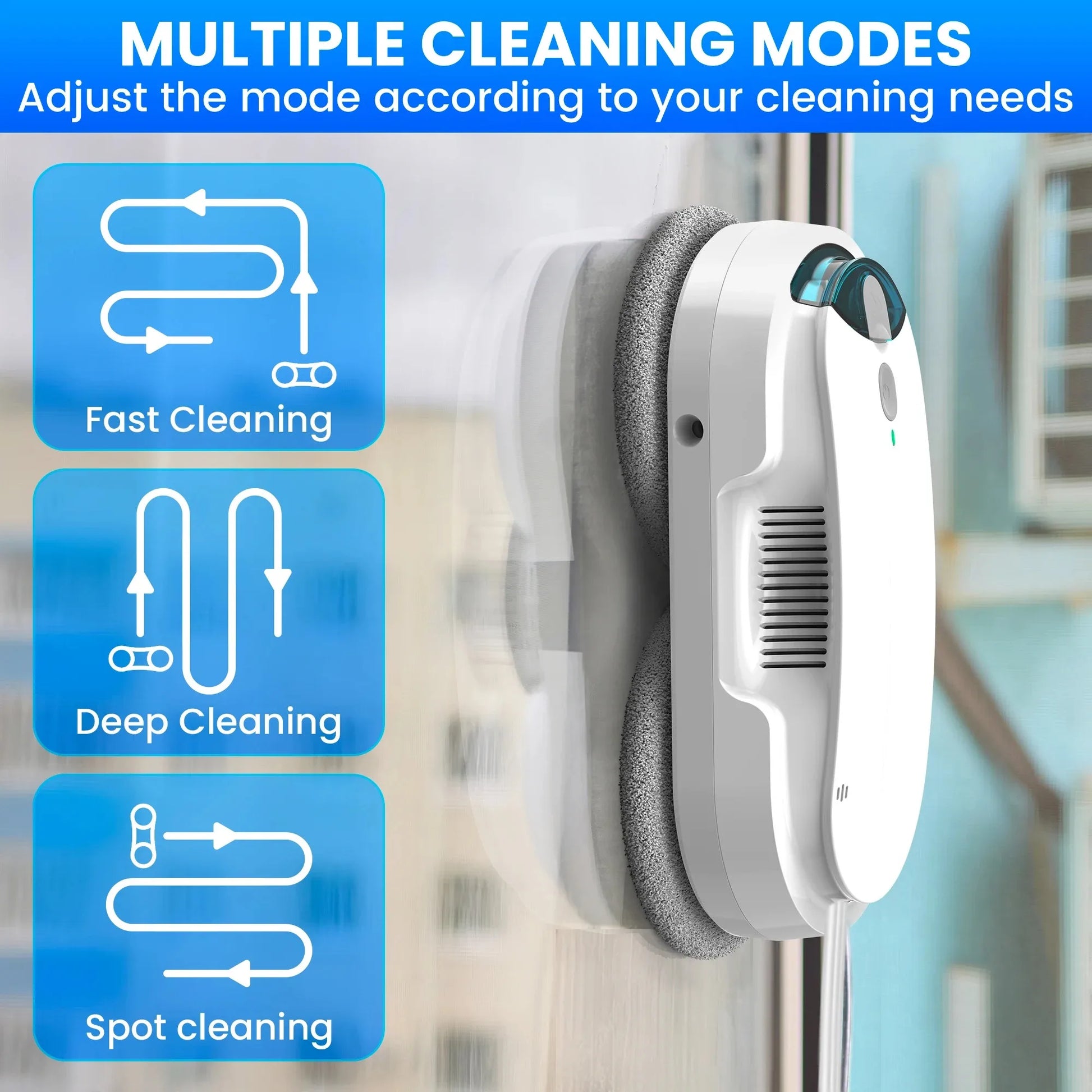 Window Cleaning Robot Automatic Water Spray Function with Remote Control Smart Vacuum Cleaner Machine for Home Glass Washer