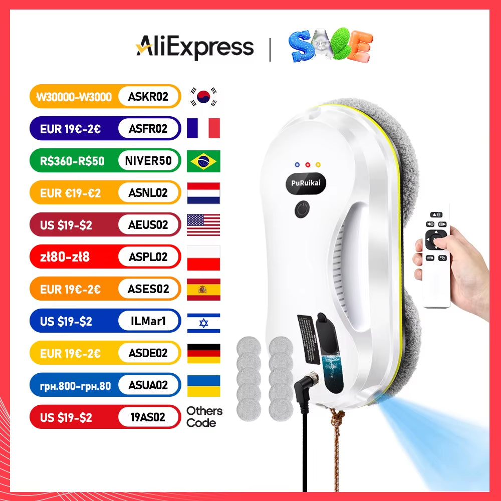 Window Cleaning Robot Vacuum Cleaner, Window Cleaning Robot, Water Spray Glass Cleaning Robot, Water Spray