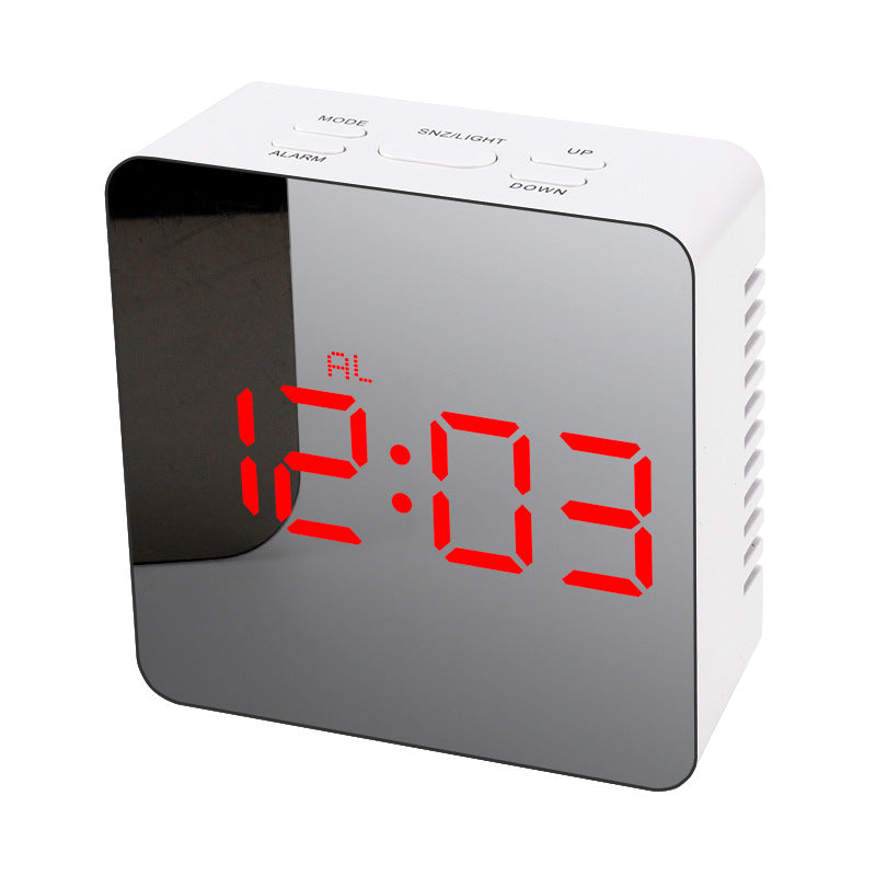 LED Digital Mirror Desktop Creativity Makeup Mirror Alarm Clock