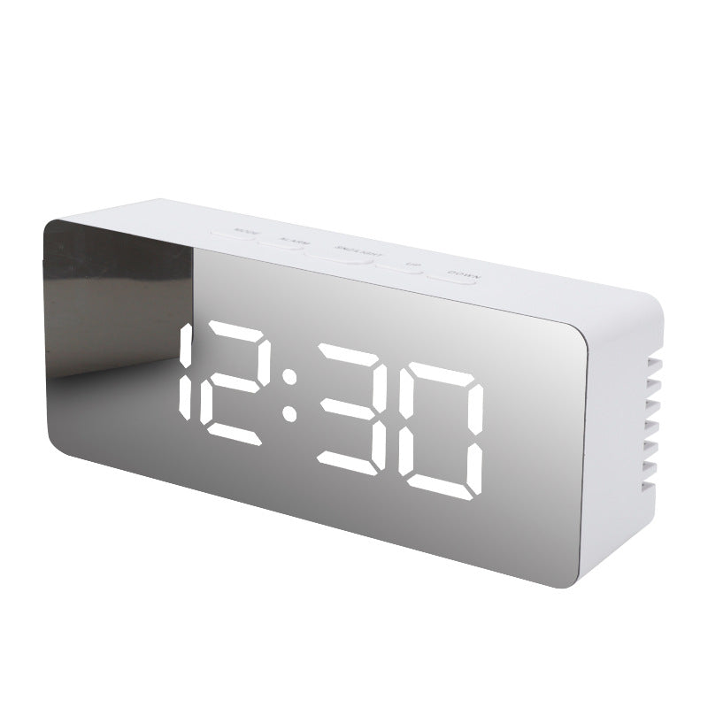 LED Digital Mirror Desktop Creativity Makeup Mirror Alarm Clock