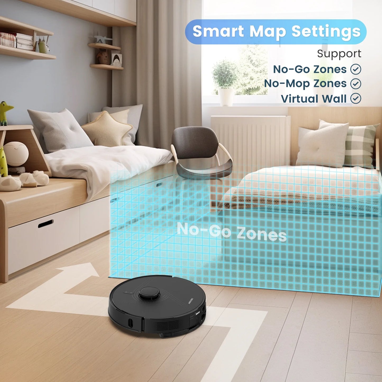 L40+ Robot Vacuum Cleaner and Mop Combo - 75-Day Self-Empty Bin, 180 Min Runtime, App and Voice Control