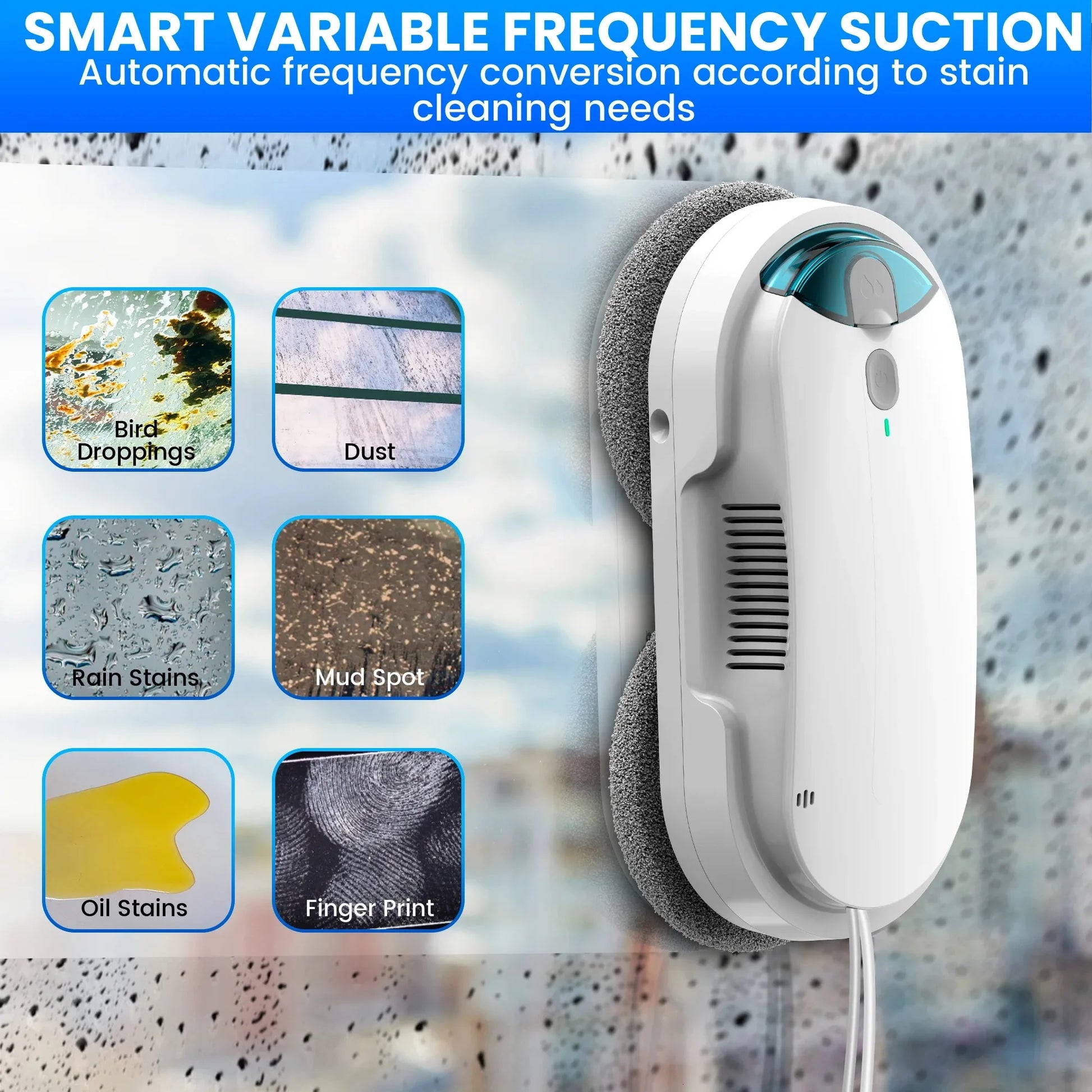 Window Cleaning Robot Automatic Water Spray Function with Remote Control Smart Vacuum Cleaner Machine for Home Glass Washer
