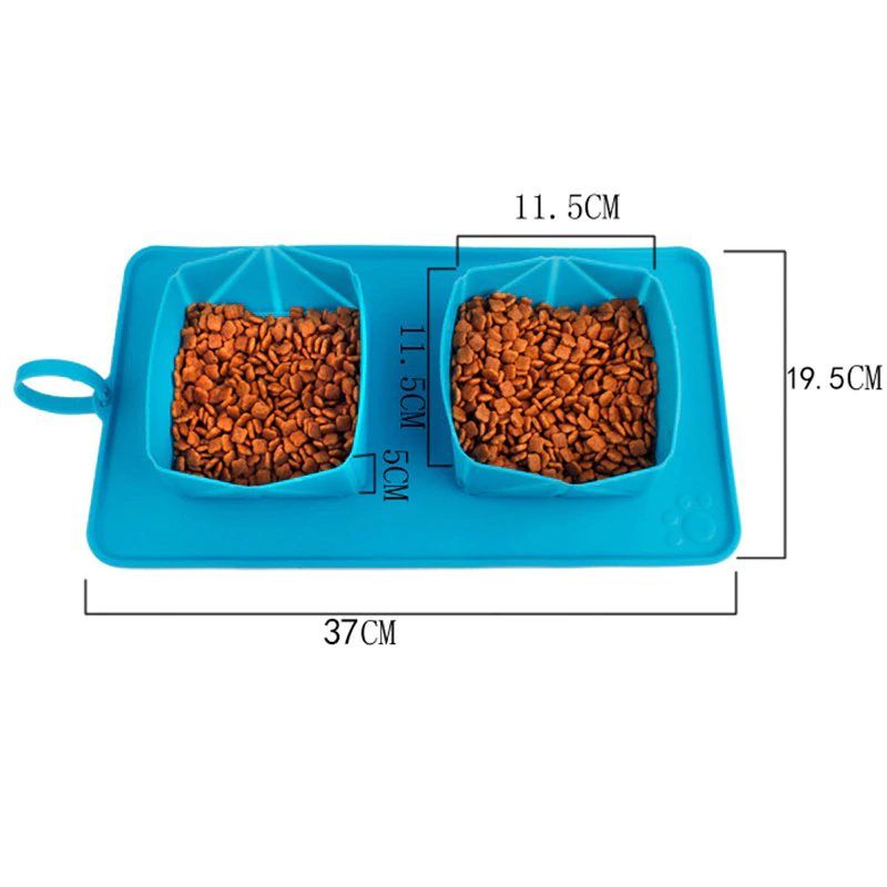 Double Food Bowl for Pets with Travel Bag