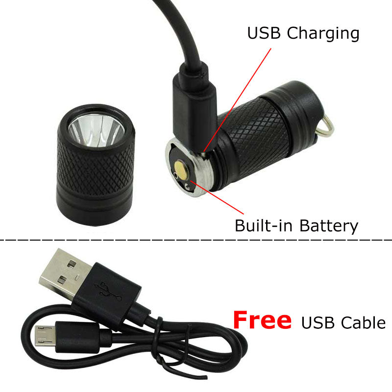 Waterproof Mini LED Flashlight with USB