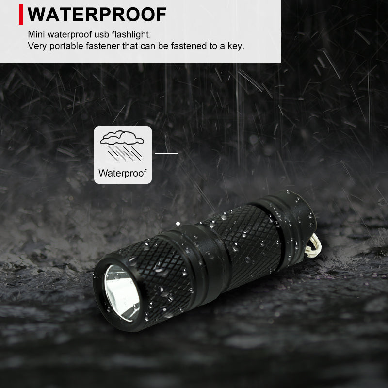 Waterproof Mini LED Flashlight with USB