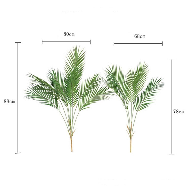 Artificial Palm Leaf Plastic Plants Garden Home Decorations