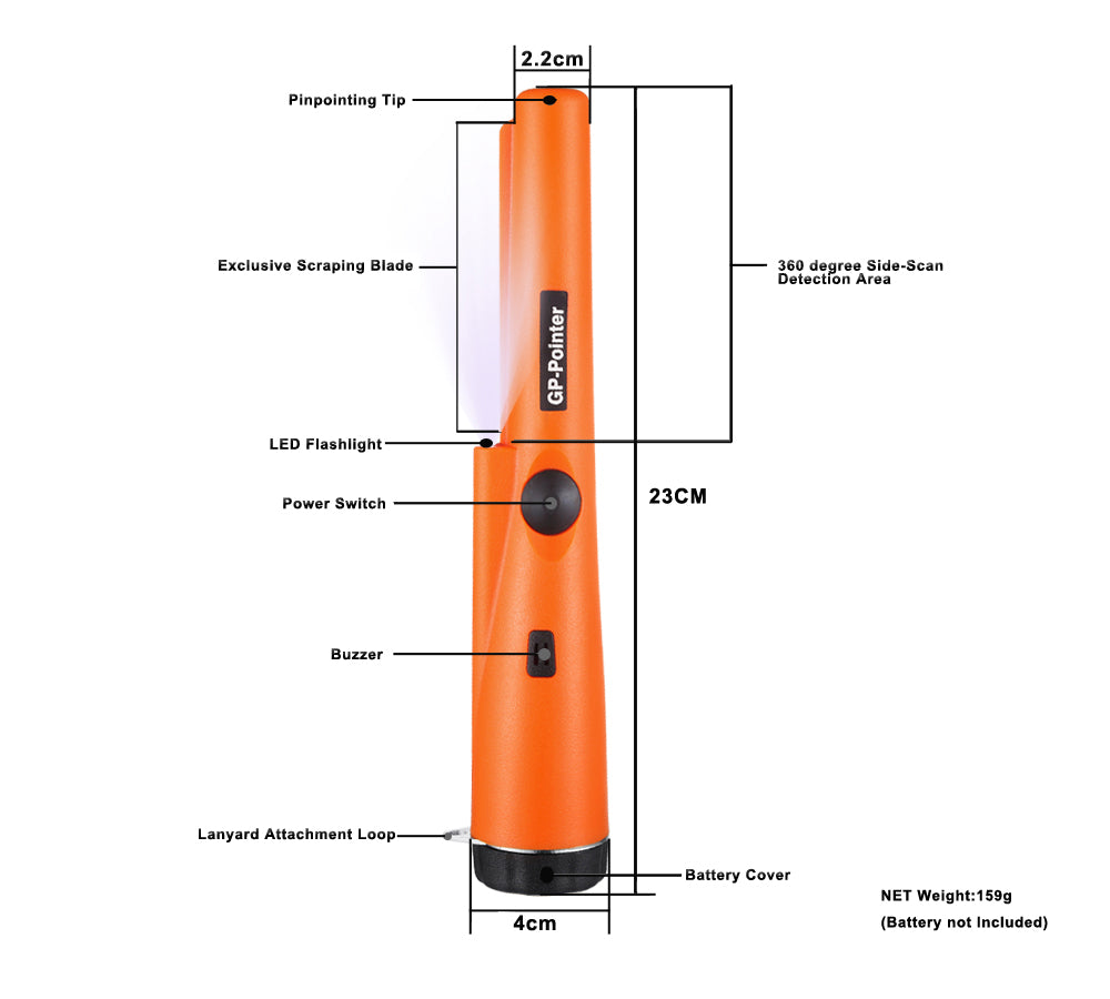 Hand Held Pinpointer Metal Detector GP-Pointer High Sensitivity