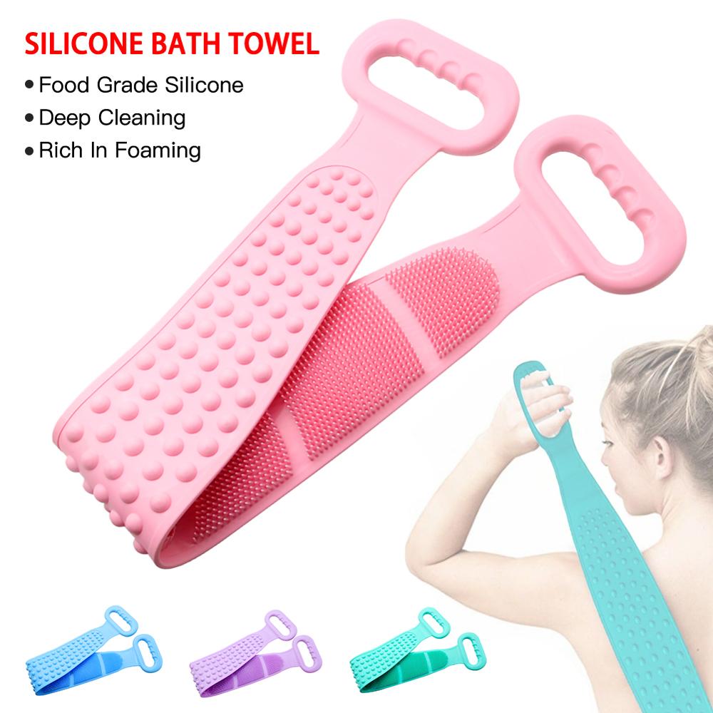 Back Scrubber Double Sided Silicone Wash Towel