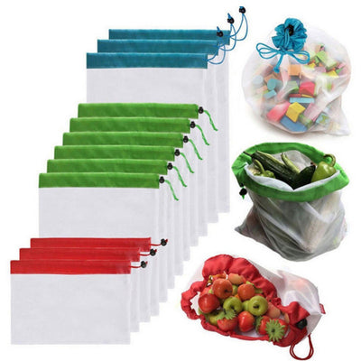 15 pcs Reusable Mesh Product Bags Eco-Friendly Grocery Bags