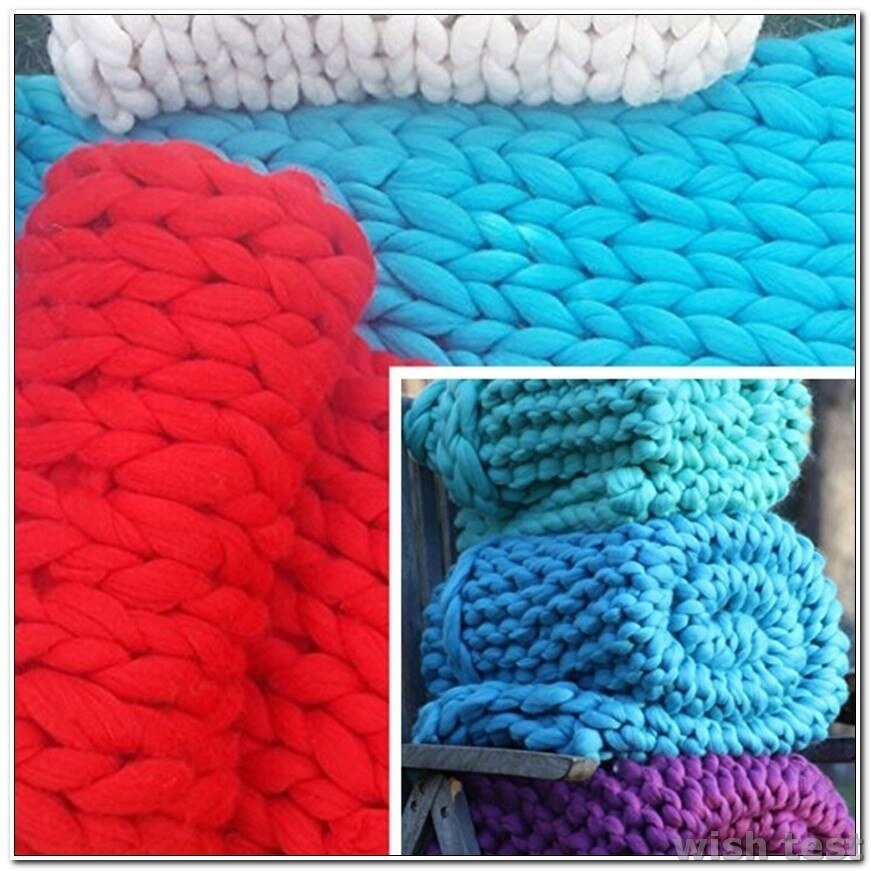 Super Thick Chunky Yarn Bulky Hand Knitting Blanket