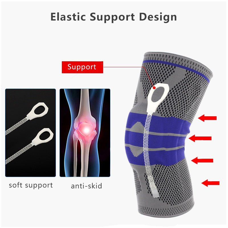 Knitting Anti Slip Silicone Elastic Knee Support