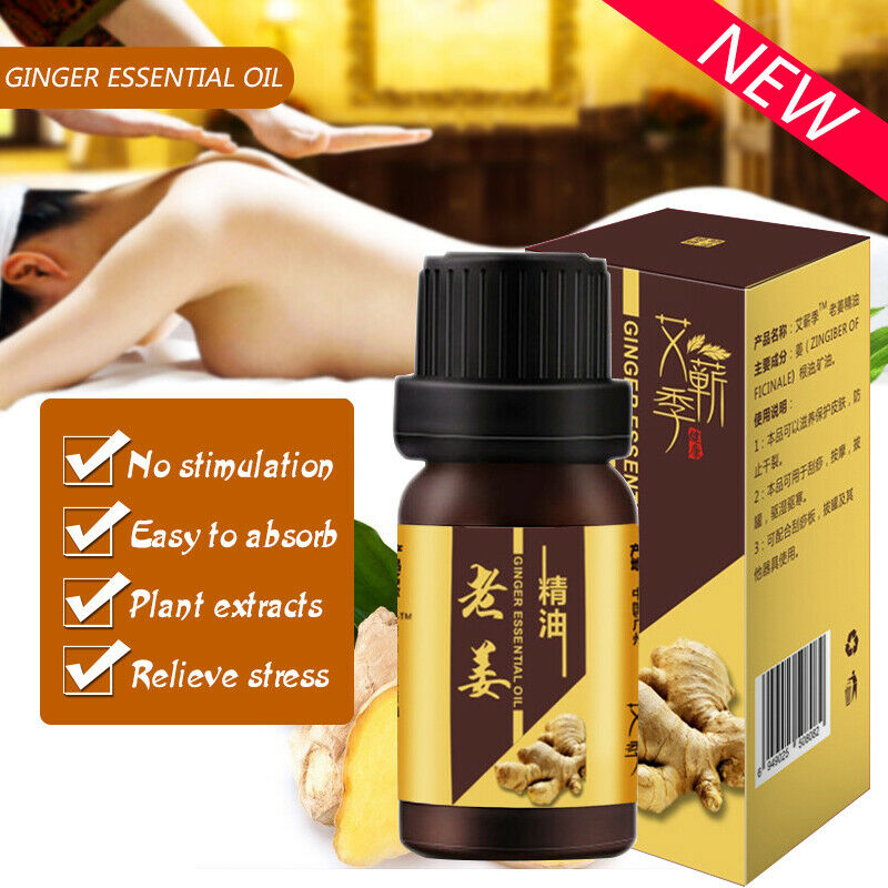 Pure Natural Ginger Anti Cellulite Essential Oils - Help Slim Tighten Skin Tone