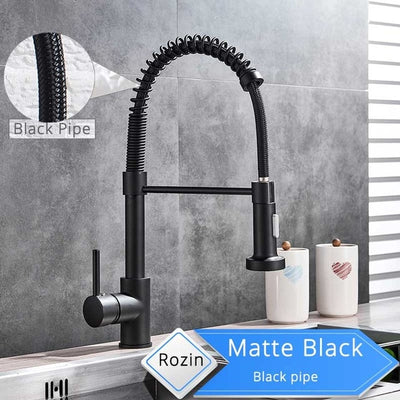 Rozin Matte Black Kitchen Faucet 360 degree rotation