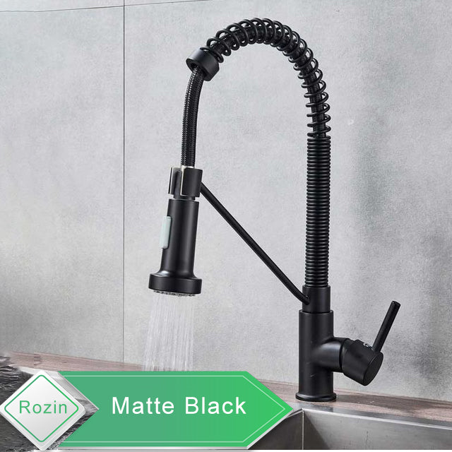 Rozin Matte Black Kitchen Faucet 360 degree rotation