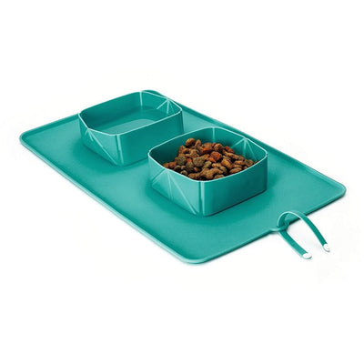 Double Food Bowl for Pets with Travel Bag