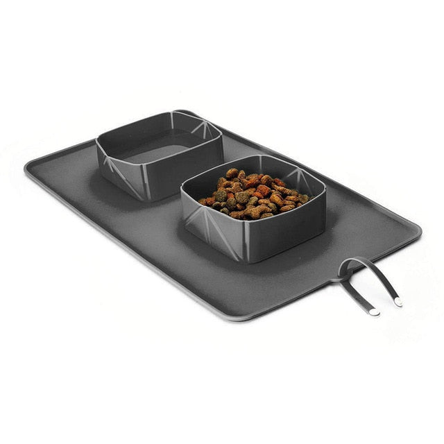 Double Food Bowl for Pets with Travel Bag