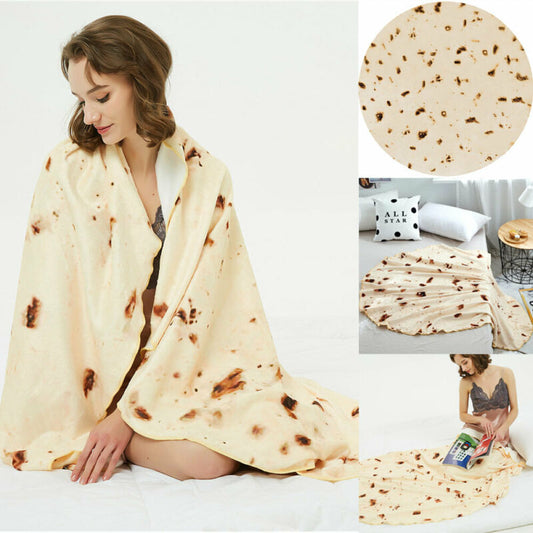 Burrito Tortilla Round Soft and Warm Blanket